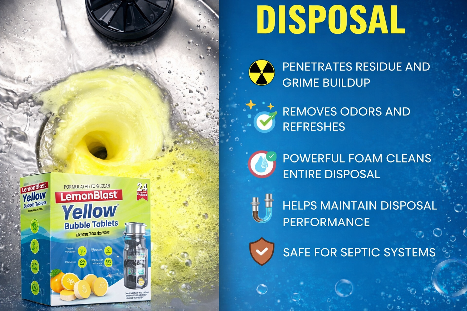 LemonBlast Yellow Bubble Tablets (24pc)